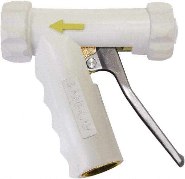 SANI-LAV - 3/4" Pipe, Insulated, Grade C-36000 Brass Adjustable Spray Pattern Nozzle - White, 3/4 GHT Connection, 7 Gal per min at 100 psi, 3/4 GHT, 3/4" Orifice Diam, For Use With Water - Industrial Tool & Supply