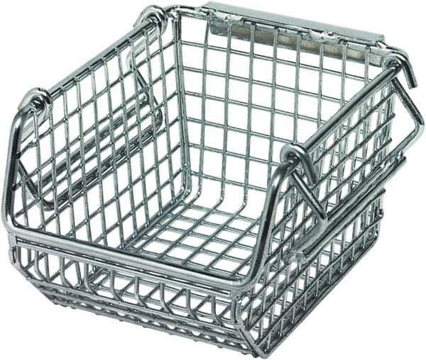 Quantum Storage - 175 Lb. Load Capacity, 5-1/4" Deep, Chrome Hopper Stacking Bin - 3" High x 4-1/4" Wide x 5-1/4" Long - Industrial Tool & Supply