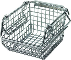 Quantum Storage - 175 Lb. Load Capacity, 5-1/4" Deep, Chrome Hopper Stacking Bin - 3" High x 4-1/4" Wide x 5-1/4" Long - Industrial Tool & Supply