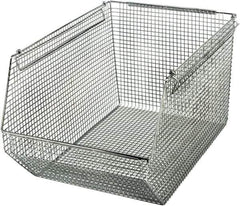 Quantum Storage - 175 Lb. Load Capacity, 18-1/2" Deep, Chrome Hopper Stacking Bin - 10-1/8" High x 11" Wide x 18-1/2" Long - Industrial Tool & Supply