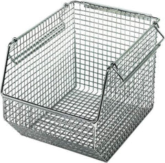 Quantum Storage - 175 Lb. Load Capacity, 10-1/2" Deep, Chrome Hopper Stacking Bin - 7" High x 8" Wide x 10-1/2" Long - Industrial Tool & Supply