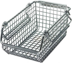 Quantum Storage - 175 Lb. Load Capacity, 7-1/4" Deep, Chrome Hopper Stacking Bin - 3" High x 4-1/4" Wide x 7-1/4" Long - Industrial Tool & Supply