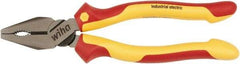 Wiha - 8" OAL, 1-13/16" Jaw Length, 1-5/32" Jaw Width, Insulated Slip Joint Pliers - Combination Pliers Tool - Industrial Tool & Supply