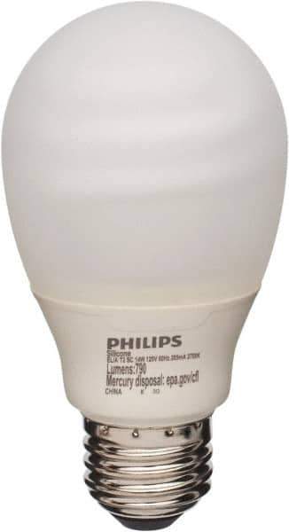 Philips - 14 Watt Fluorescent Residential/Office Medium Screw Lamp - 2,700°K Color Temp, 800 Lumens, 120 Volts, Twister, 8,000 hr Avg Life - Industrial Tool & Supply