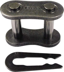 U.S. Tsubaki - 3/4" Pitch, Spring Type Roller Chain Connecting Link - For Use with British Standard Single Strand Chain - Industrial Tool & Supply