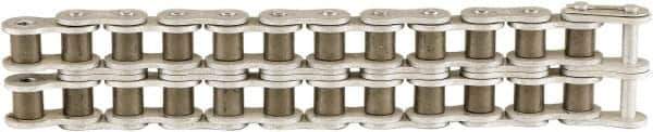 U.S. Tsubaki - 2" Pitch, ANSI 160-2, Double Strand Roller Chain - Chain No. 160-2, 21,200 Lb. Capacity, 10 Ft. Long, 1-1/8" Roller Diam, 1-1/4" Roller Width - Industrial Tool & Supply