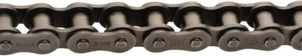 U.S. Tsubaki - 3/8" Pitch, ANSI 35, Single Strand Roller Chain - Chain No. 35, 480 Lb. Capacity, 10 Ft. Long, 1/5" Roller Diam, 3/16" Roller Width - Industrial Tool & Supply