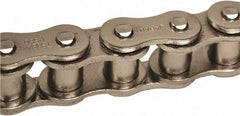 U.S. Tsubaki - 3/4" Pitch, ANSI 60, Single Strand Roller Chain - Chain No. 60NP, 9,900 Lb. Capacity, 10 Ft. Long, 15/32" Roller Diam, 3/8" Roller Width - Industrial Tool & Supply