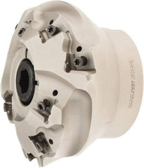 Iscar - 4.252" Cut Diam, 1-1/4" Arbor Hole, 0.637" Max Depth of Cut, 30° Indexable Chamfer & Angle Face Mill - 9 Inserts, T490 LN.. 1306.. Insert, Right Hand Cut, 9 Flutes, Through Coolant, Series Helitang - Industrial Tool & Supply