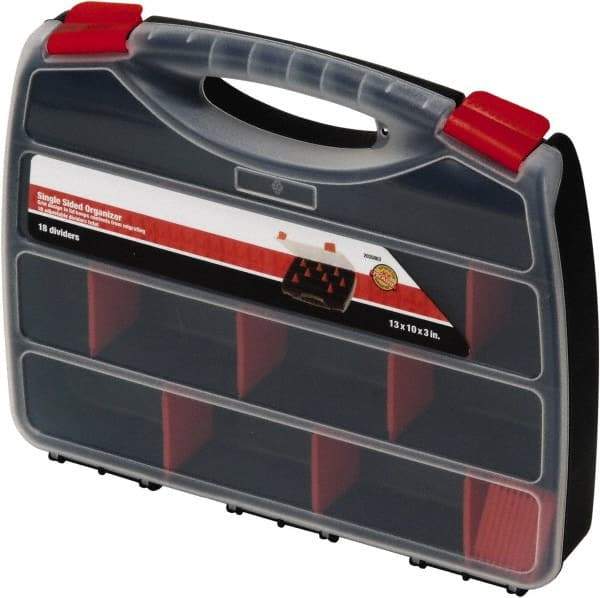 Quantum Storage - 13" Wide x 2" High x 10" Deep, Small Parts Organizer - Polypropylene Frame, 22 Compartments - Industrial Tool & Supply