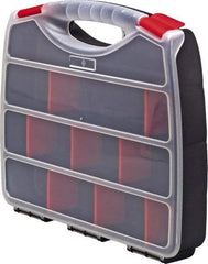 Quantum Storage - 12-1/2" Wide x 3" High x 10" Deep, Double Sided Small Parts Organizer - Polypropylene Frame, 30 Compartments - Industrial Tool & Supply