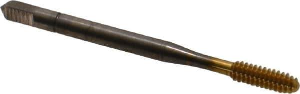 Balax - #6-32 UNC 2B H5 Thread Limit Bottoming Thread Forming Tap - Powdered Metal High Speed Steel, TiN Finish, 2" OAL, 0.45" Thread Length, Right Hand Thread, Series BXSTAINLESS - Exact Industrial Supply
