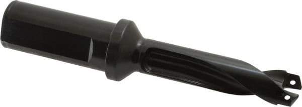 Allied Machine and Engineering - Series 18, 18 to 19.99mm Diam, 1" Diam Straight Shank with Flange, Straight Flute Spade Drill - 2-3/8" Max Depth, 3-45/64" Body Length, 5-63/64" OAL, Standard Length, Through Coolant - Industrial Tool & Supply