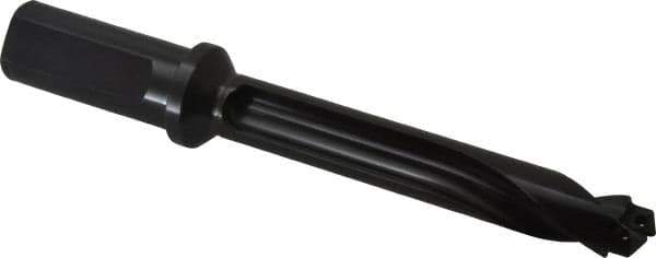 Allied Machine and Engineering - Series 20, 20 to 21.99mm Diam, 1" Diam Straight Shank with Flange, Straight Flute Spade Drill - 4-11/32" Max Depth, 5-11/16" Body Length, 7-61/64" OAL, Standard Length, Through Coolant - Industrial Tool & Supply