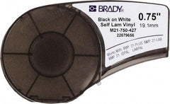 Brady - 3/4" Wide x 168" Long, Translucent & White Vinyl Tape - For BMP21 Plus Portable Label Printer, IDPAL Handheld Label Maker - Industrial Tool & Supply