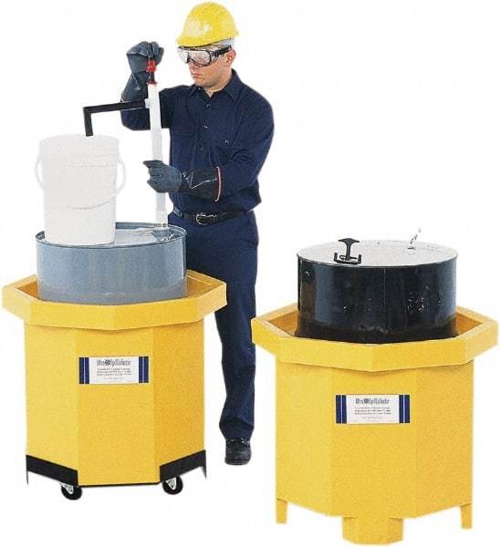 UltraTech - 66 Gal Sump, 800 Lb Capacity, 1 Drum, Polyethylene Spill Deck Pallet - 34" Long x 34" Wide x 28" High, Liftable Fork, Drain Included, 1 Tank Drum Configuration - Industrial Tool & Supply