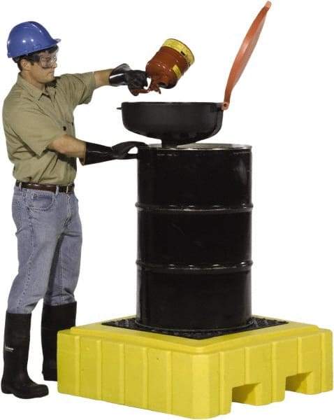 UltraTech - 62 Gal Sump, 800 Lb Capacity, 1 Drum, Polyethylene Spill Deck or Pallet - 40" Long x 40" Wide x 12" High, Liftable Fork, Low Profile, 1 Tank Drum Configuration - Industrial Tool & Supply