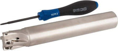 Seco - 1" Cut Diam, 0.354" Max Depth of Cut, 1" Shank Diam, 6.693" OAL, Indexable Square Shoulder End Mill - XO.X 10T3.. Inserts, Cylindrical Shank, 90° Lead Angle, Through Coolant, Series Turbo 10 - Industrial Tool & Supply