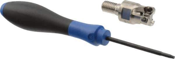 Seco - 3/4" Cut Diam, 0.03" Max Depth, M10 Modular Connection Indexable High-Feed End Mill - Screw Holding Method, LP.. 06 Insert, R217.21 Toolholder, Through Coolant - Industrial Tool & Supply
