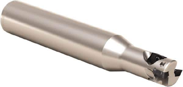 Seco - 3/4" Cut Diam, 1.02" Max Depth of Cut, 3/4" Shank Diam, 5" OAL, Indexable Square Shoulder Helical End Mill - XO.X 06 Inserts, Cylindrical Shank, 90° Lead Angle, Series Nano Turbo - Industrial Tool & Supply