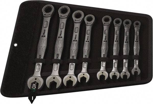 Wera - 8 Piece, 5/16" to 3/4", Combination Wrench Set - Inch Measurement Standard, Chrome Vanadium Finish, Comes in Canvas Tool Holster - Industrial Tool & Supply