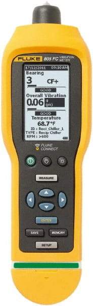 Fluke - 10Hz to 1kHz (mm), LCD Vibration Meter - 2 AA Batteries - Industrial Tool & Supply