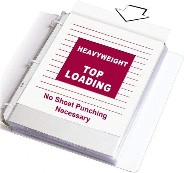 C-LINE - 100 Piece Clear Sheet Protectors-Ring Binder - 11.188" High x 9.172" Wide - Industrial Tool & Supply