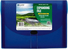 C-LINE - 13 x 9-1/4 x 1-5/8", Letter Size, Blue, Expandable File Folders with Top Tab Pocket - Has Index Tabs, 1 per Box - Industrial Tool & Supply