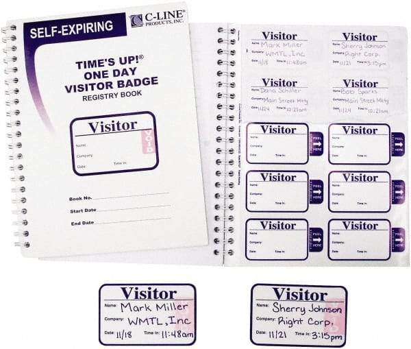 C-LINE - Adhesive Badge Holder - White - Industrial Tool & Supply