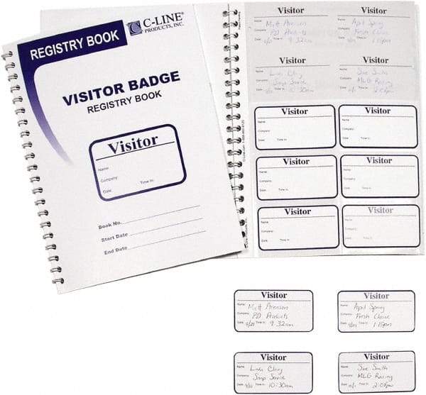 C-LINE - Adhesive Badge Holder - White - Industrial Tool & Supply