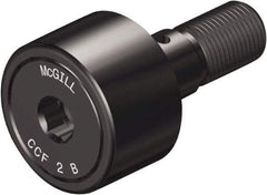 McGill - 1-1/4" Roller Diam x 3/4" Width, 1/2" Stud Diam x 1-1/4" Length, Crowned Sealed Stud Cam Follower with Hex - Steel, 5/8" Thread Length, 1/2-20 Thread, 2.03" OAL, 3,930 Lb Dynamic Cap, 4,250 Lb Static Cap - Industrial Tool & Supply