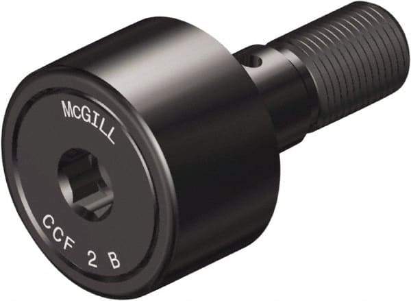 McGill - 1/2" Roller Diam x 3/8" Width, 3/16" Stud Diam x 5/8" Length, Crowned Sealed Stud Cam Follower with Hex - Steel, 1/4" Thread Length, 10-32 Thread, 1.03" OAL, 680 Lb Dynamic Cap, 790 Lb Static Cap - Industrial Tool & Supply