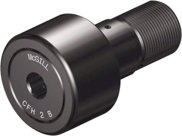 McGill - 7/8" Roller Diam x 1/2" Width, 7/16" Stud Diam x 3/8" Length, Sealed Heavy Stud Cam Follower with Hex - Steel, 3/8" Thread Length, 7/16-20 Thread, 1.41" OAL, 1,660 Lb Dynamic Cap, 4,130 Lb Static Cap - Industrial Tool & Supply