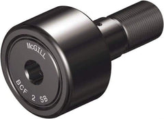 McGill - 1-1/4" Roller Diam x 3/4" Width, 7/16" Stud Diam x 1-1/4" Length, Sealed Self Lubricating Stud Cam Follower with Nonmetallic Bushing and Hex - Steel, 5/8" Thread Length, 1/2-20 Thread, 2.03" OAL - Industrial Tool & Supply