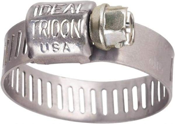 IDEAL TRIDON - SAE Size 4, 5/16 to 5/8" Diam, Stainless Steel Worm Drive Clamp - 5/16" Wide, Material Grade 301, Series Contractor - Industrial Tool & Supply