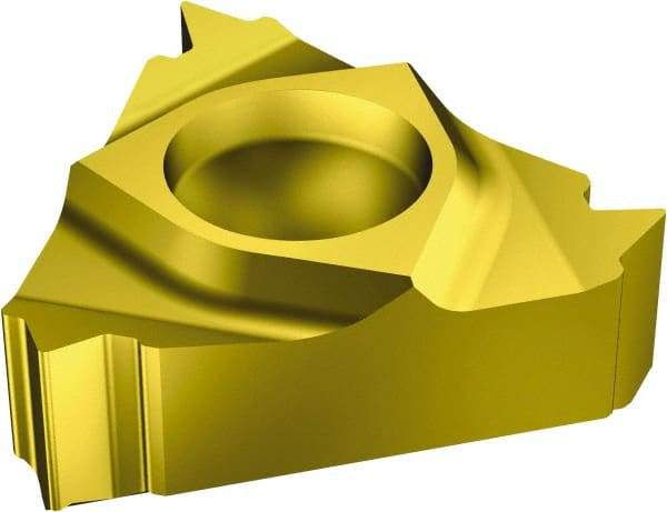 Sandvik Coromant - 166 Internal Right Hand 14 UN Laydown Threading Insert - Grade 1020, TiN Coated Carbide, 6.35mm Inscribed Circle - Industrial Tool & Supply