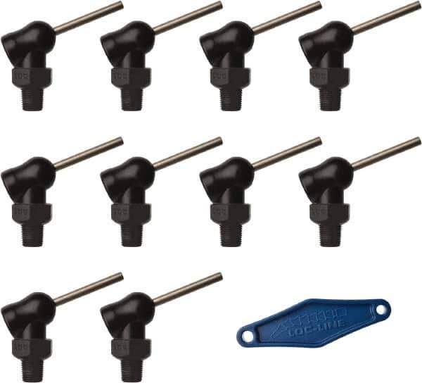 Loc-Line - 1/8" Hose Inside Diam, High-Pressure Coolant Hose Nozzle - NPT, for Use with Loc-Line Modular Hose System, 10 Pieces - Industrial Tool & Supply