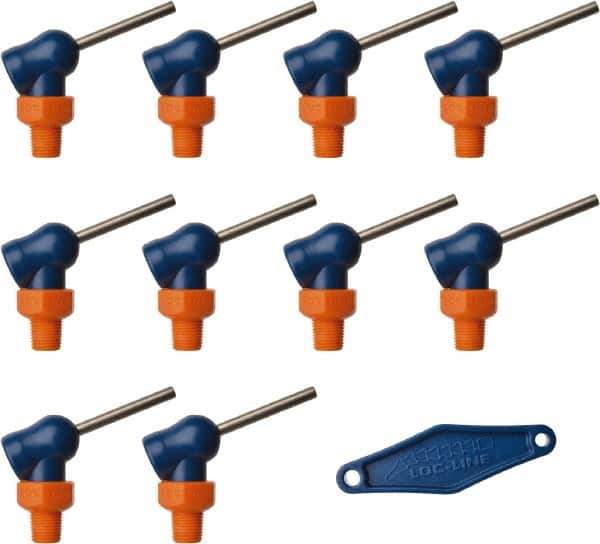 Loc-Line - 1/8" Hose Inside Diam x 1/16" Nozzle Diam, High-Pressure Coolant Hose Nozzle - NPT, for Use with Loc-Line Modular Hose System, 10 Pieces - Industrial Tool & Supply