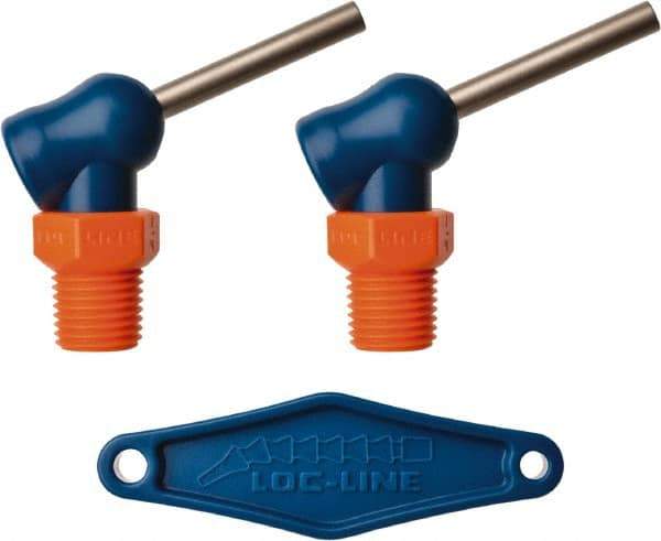 Loc-Line - 1/4" Hose Inside Diam x 5/32" Nozzle Diam, High-Pressure Coolant Hose Nozzle - NPT, for Use with Loc-Line Modular Hose System, 2 Pieces - Industrial Tool & Supply