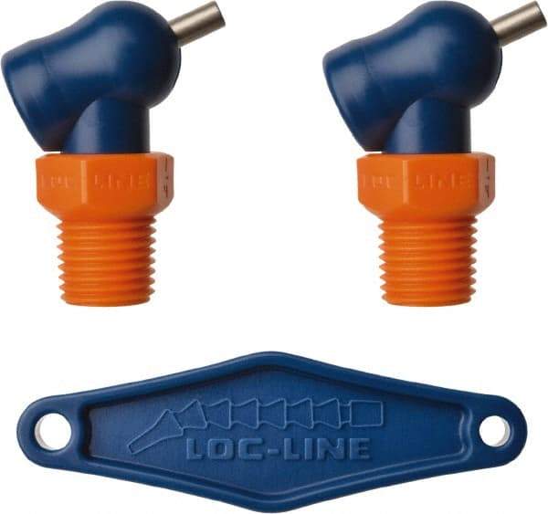 Loc-Line - 1/4" Hose Inside Diam x 1/16" Nozzle Diam, High-Pressure Coolant Hose Nozzle - NPT, for Use with Loc-Line Modular Hose System, 2 Pieces - Industrial Tool & Supply