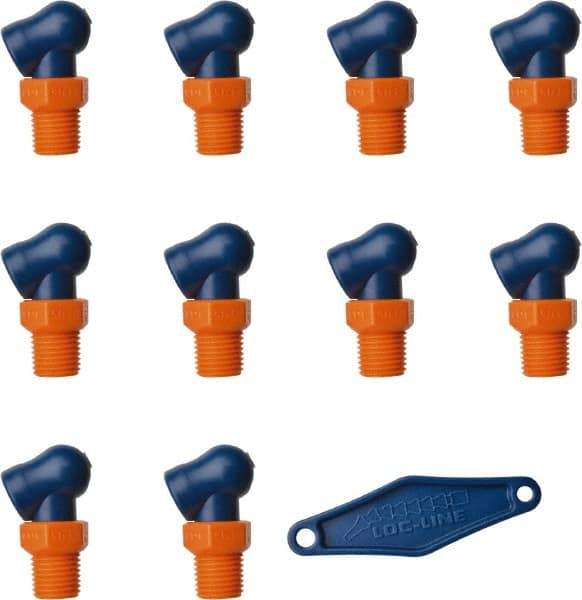 Loc-Line - 1/4" Hose Inside Diam x 5/32" Nozzle Diam, High-Pressure Coolant Hose Nozzle - NPT, for Use with Loc-Line Modular Hose System, 10 Pieces - Industrial Tool & Supply