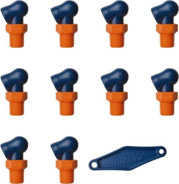 Loc-Line - 1/4" Hose Inside Diam, High-Pressure Coolant Hose Nozzle - NPT, for Use with Loc-Line Modular Hose System, 10 Pieces - Industrial Tool & Supply