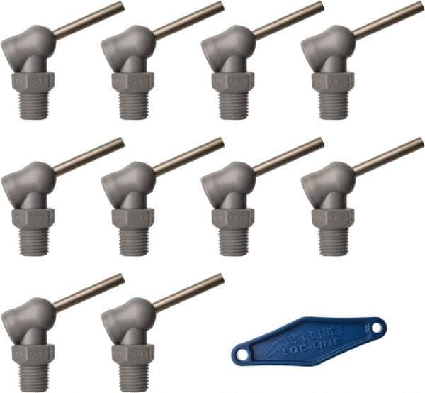 Loc-Line - 1/4" Hose Inside Diam x 5/32" Nozzle Diam, High-Pressure Coolant Hose Nozzle - NPT, for Use with Loc-Line Modular Hose System, 10 Pieces - Industrial Tool & Supply