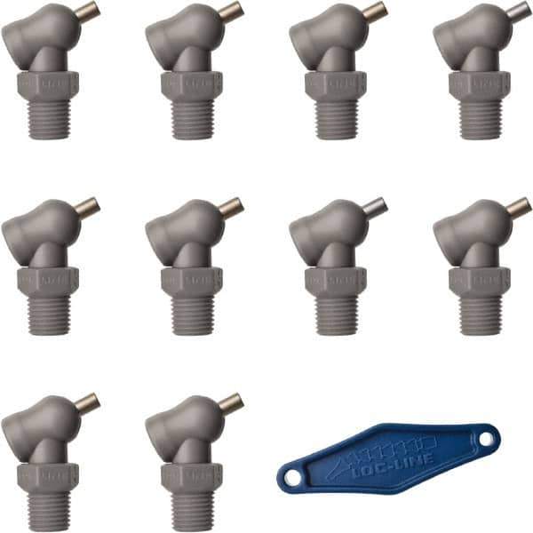 Loc-Line - 1/4" Hose Inside Diam x 5/32" Nozzle Diam, High-Pressure Coolant Hose Nozzle - NPT, for Use with Loc-Line Modular Hose System, 10 Pieces - Industrial Tool & Supply