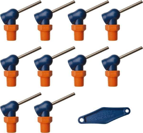 Loc-Line - 1/4" Hose Inside Diam, High-Pressure Coolant Hose Nozzle - NPT, for Use with Loc-Line Modular Hose System, 10 Pieces - Industrial Tool & Supply