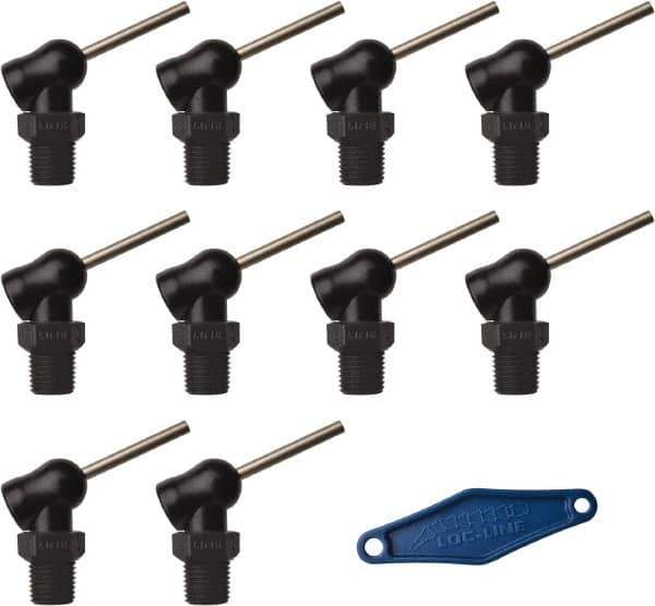 Loc-Line - 1/4" Hose Inside Diam, High-Pressure Coolant Hose Nozzle - NPT, for Use with Loc-Line Modular Hose System, 10 Pieces - Industrial Tool & Supply
