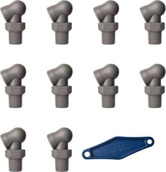 Loc-Line - 1/4" Hose Inside Diam, High-Pressure Coolant Hose Nozzle - NPT, for Use with Loc-Line Modular Hose System, 10 Pieces - Industrial Tool & Supply