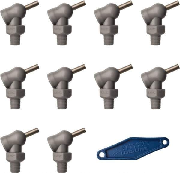 Loc-Line - 1/8" Hose Inside Diam x 5/32" Nozzle Diam, High-Pressure Coolant Hose Nozzle - NPT, for Use with Loc-Line Modular Hose System, 10 Pieces - Industrial Tool & Supply