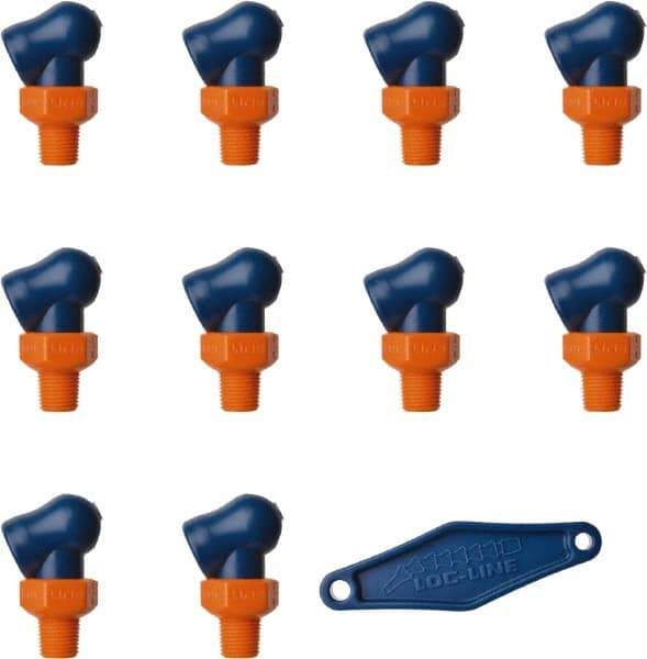 Loc-Line - 1/8" Hose Inside Diam x 5/32" Nozzle Diam, High-Pressure Coolant Hose Nozzle - NPT, for Use with Loc-Line Modular Hose System, 10 Pieces - Industrial Tool & Supply