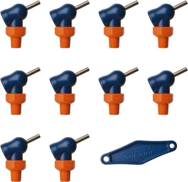 Loc-Line - 1/8" Hose Inside Diam, High-Pressure Coolant Hose Nozzle - NPT, for Use with Loc-Line Modular Hose System, 10 Pieces - Industrial Tool & Supply
